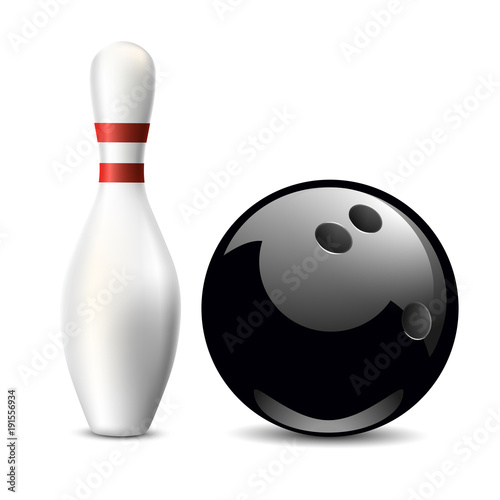 Bowling ball and pin