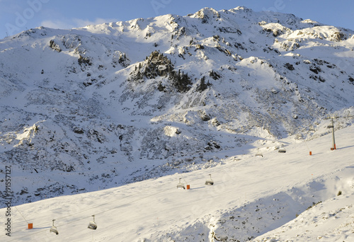 Global clima change: empty skiaerea, artifical-snow, Hochzillertal, Tirol, Austria photo