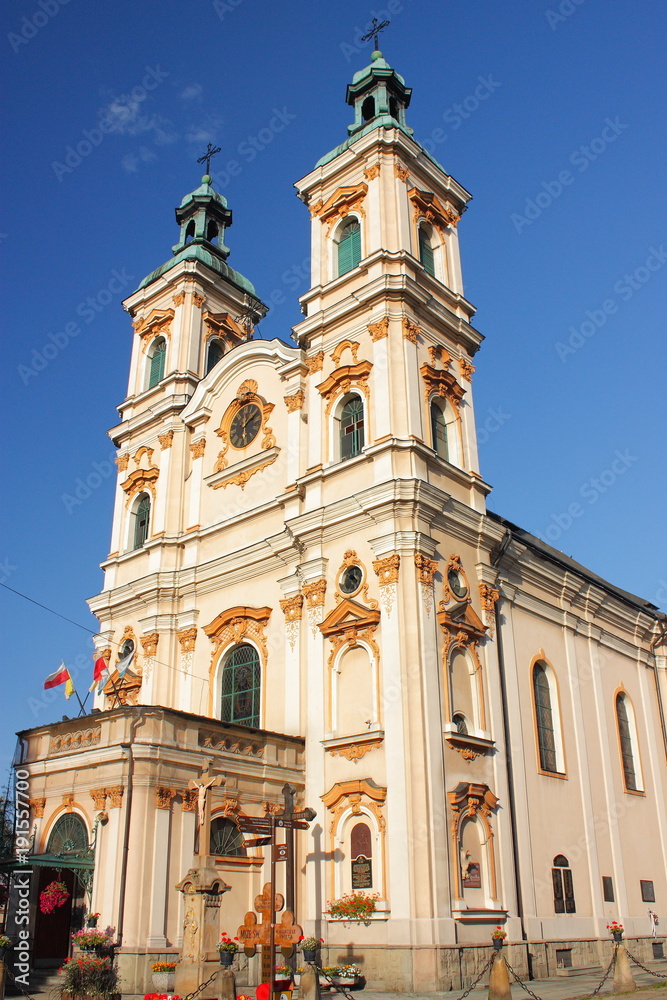 Zabytkowy kościół Opatrzności Bożej w Bielsku-Białej z XVIII wieku.