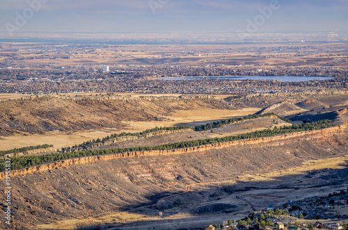 Colorado foothills and Loveland from Horsetooth Rock