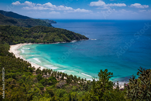 Panoramic view on Sabang beach, Palawan island. Philippines .