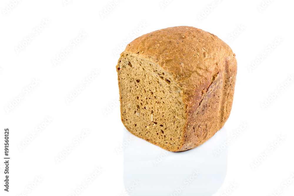 Fresh bread slice isolated on white background. Selective focus. Fresh bread slice isolated on white background. Selective focus.