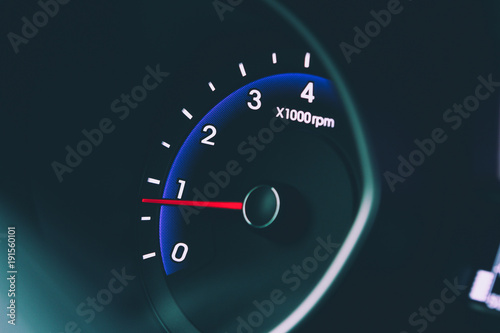 Tachometer, tinted and filtered background