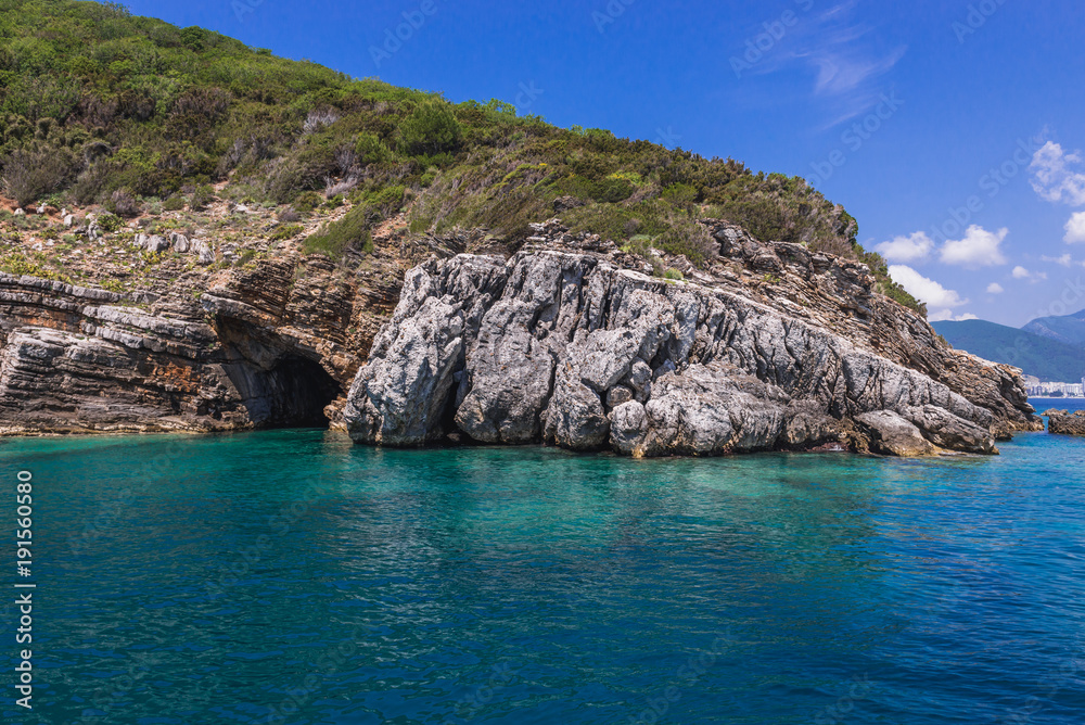 Island of Saint Nicholas on the Adriatic Sea near Budva, Montenegro