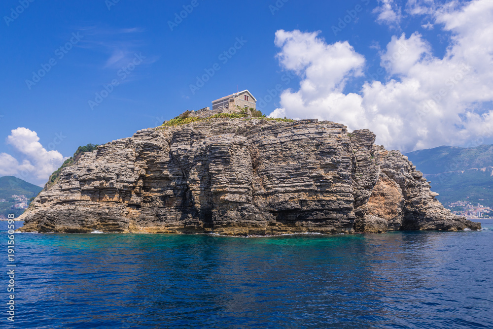 Island of Saint Nicholas on the Adriatic Sea near Budva, Montenegro