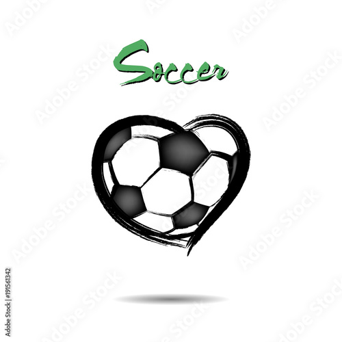 Soccer ball shaped as a heart
