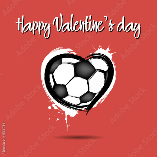 Soccer ball shaped as a heart