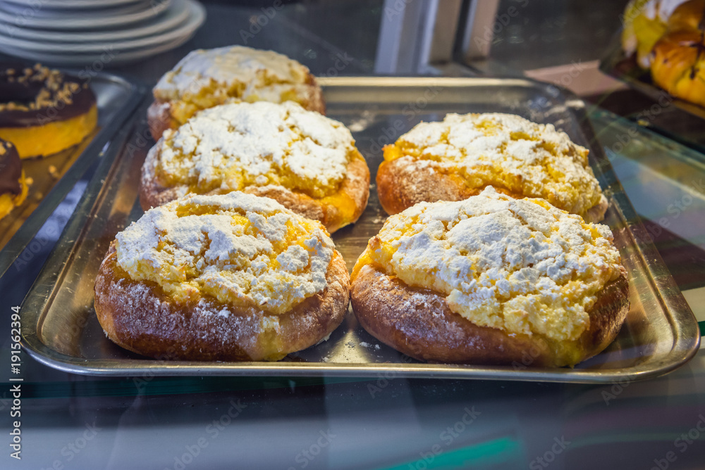 So called God's Bread pastries in Porto city in Portugal So called God's Bread pastries in Porto city in Portugal