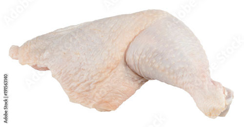 a chicken leg quarter isolated. Clipping path included