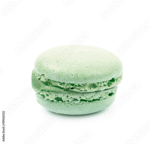 Single macaron cookie isolated