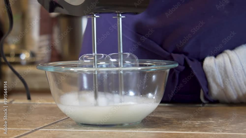 Mixing flour Mixing flour