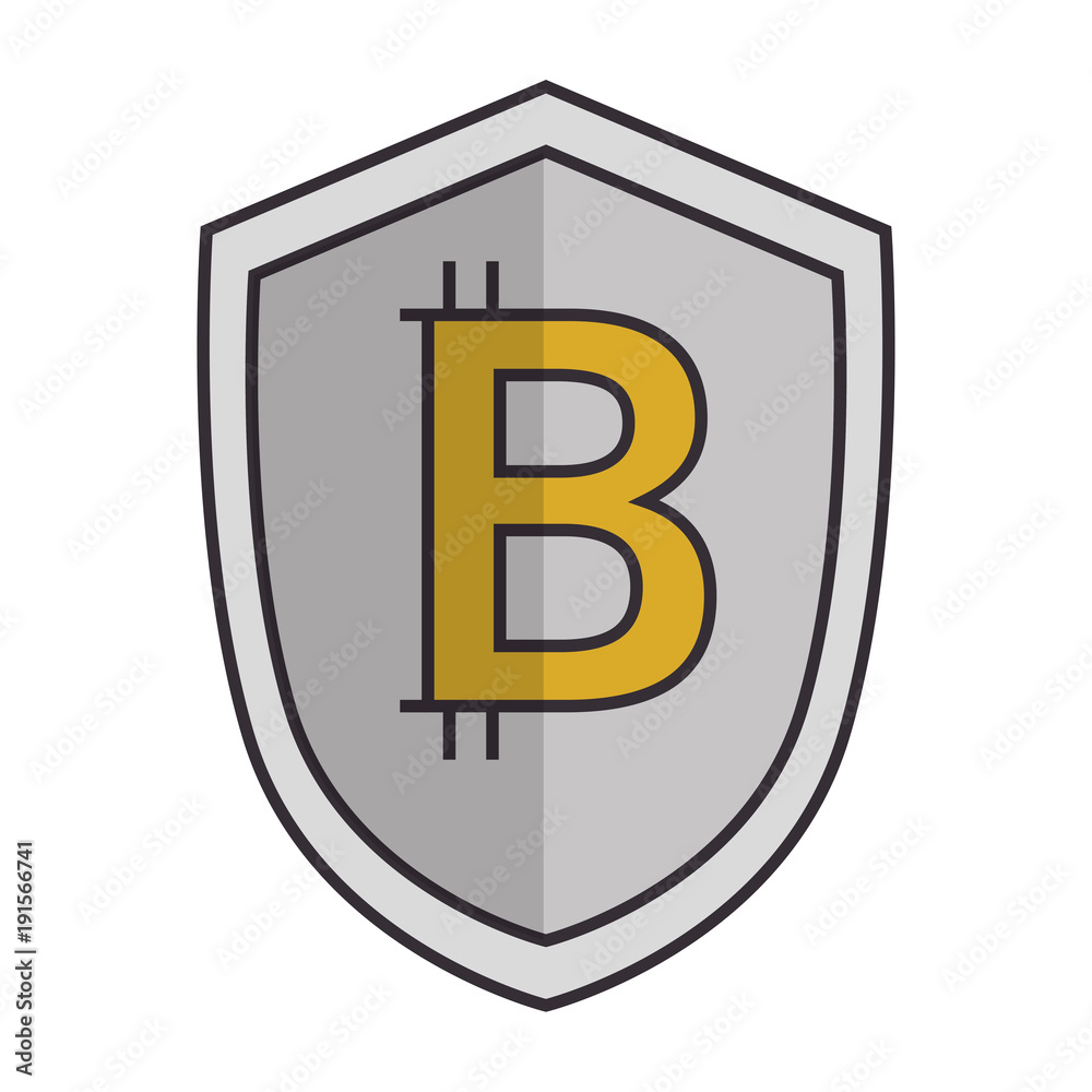 shield with bitcoin icon vector illustration design shield with bitcoin icon vector illustration design