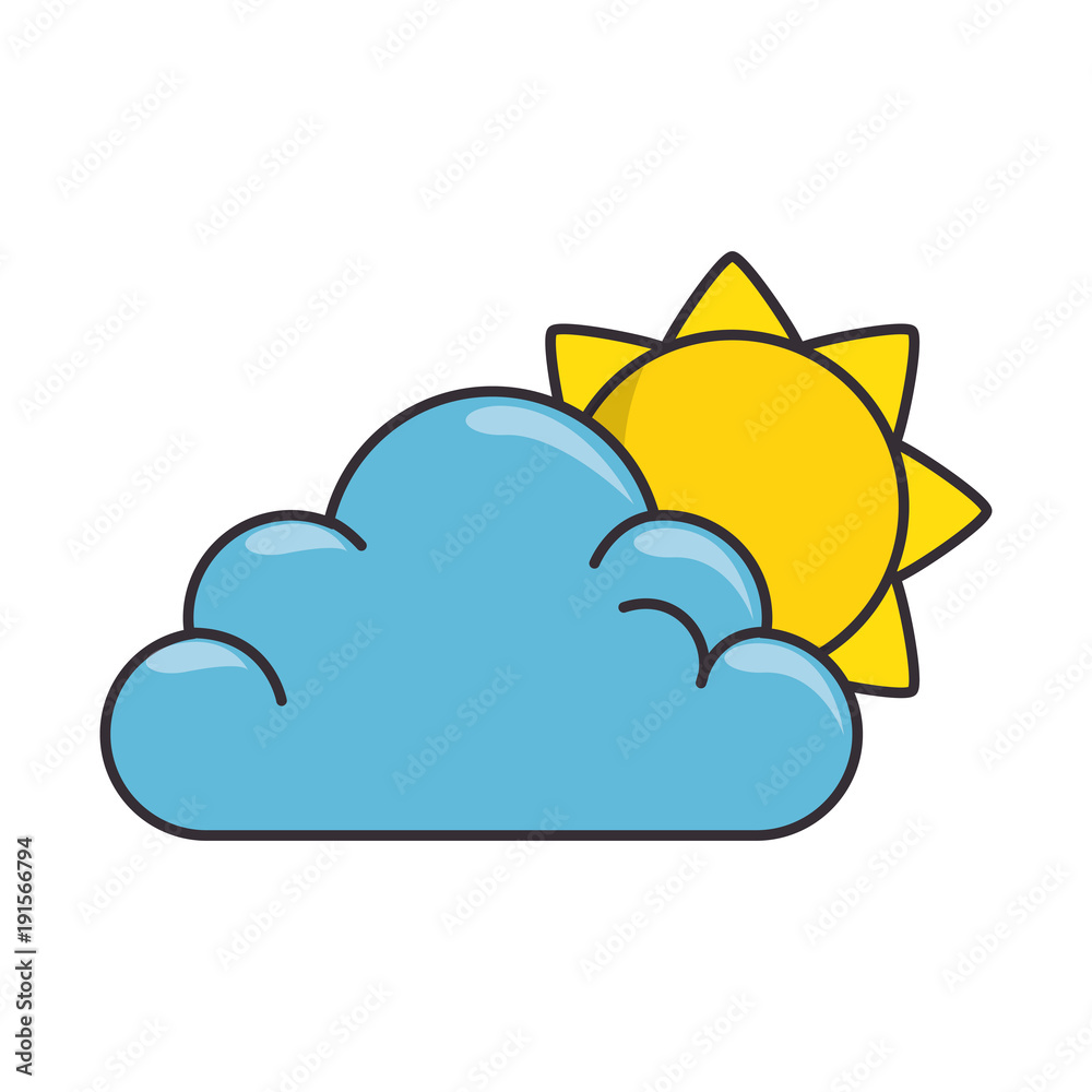 summer sun with clouds vector illustration design summer sun with clouds vector illustration design