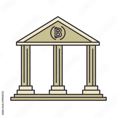 bank building isolated icon vector illustration design