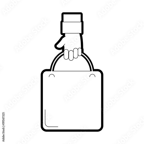 line man hand with shopping bag market
