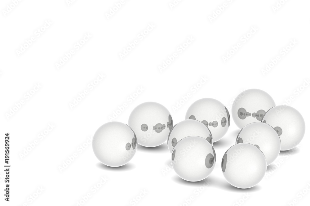 3d many steel ball with white background 3d many steel ball with white background