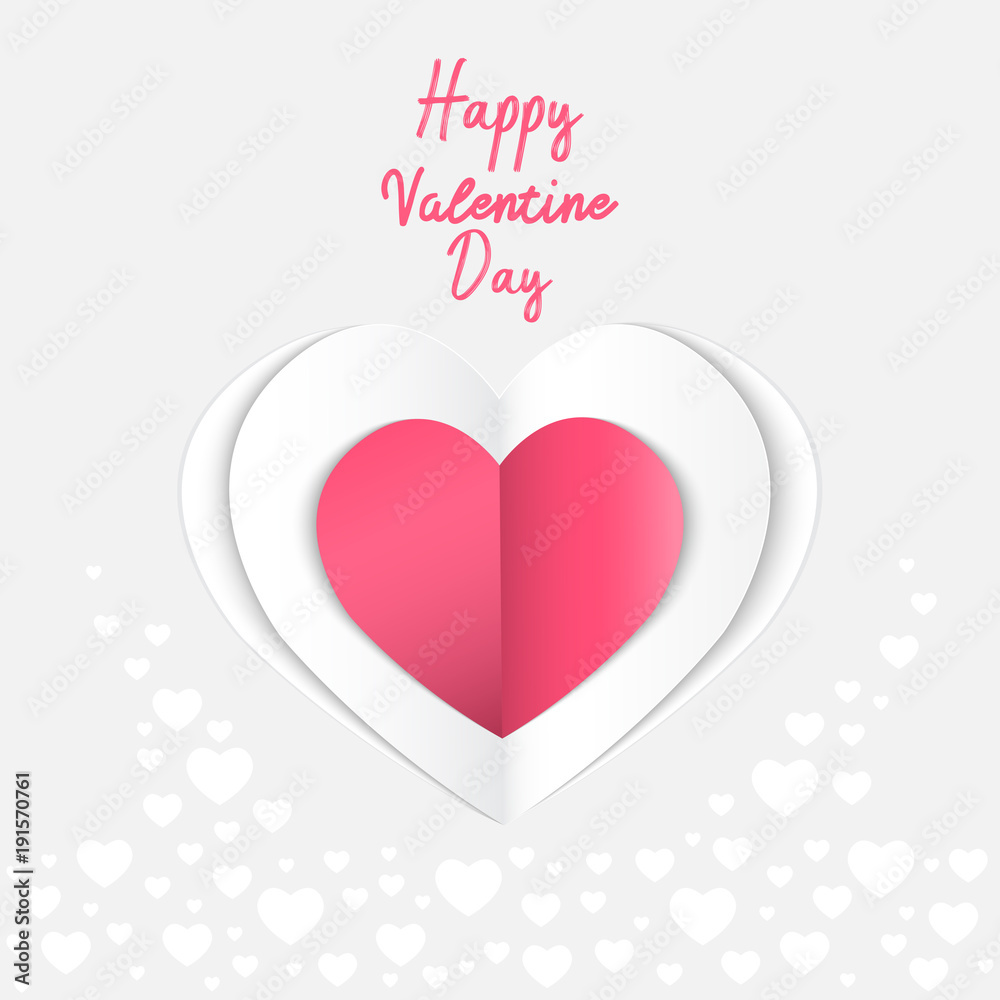 Paper hearts valentine's day card. illustrator vector. Paper hearts valentine's day card. illustrator vector.