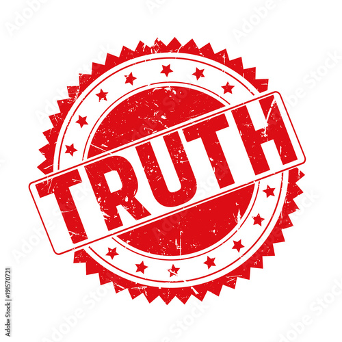 Truth red grunge stamp isolated