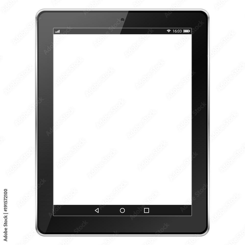 Tablet computer isolated in a white background and white screen. To present your application Tablet computer isolated in a white background and white screen. To present your application