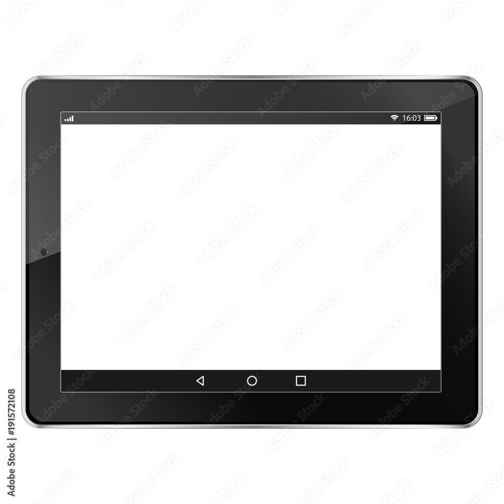 Tablet computer isolated in a white background and white screen. To present your application. Create design Tablet computer isolated in a white background and white screen. To present your application. Create design