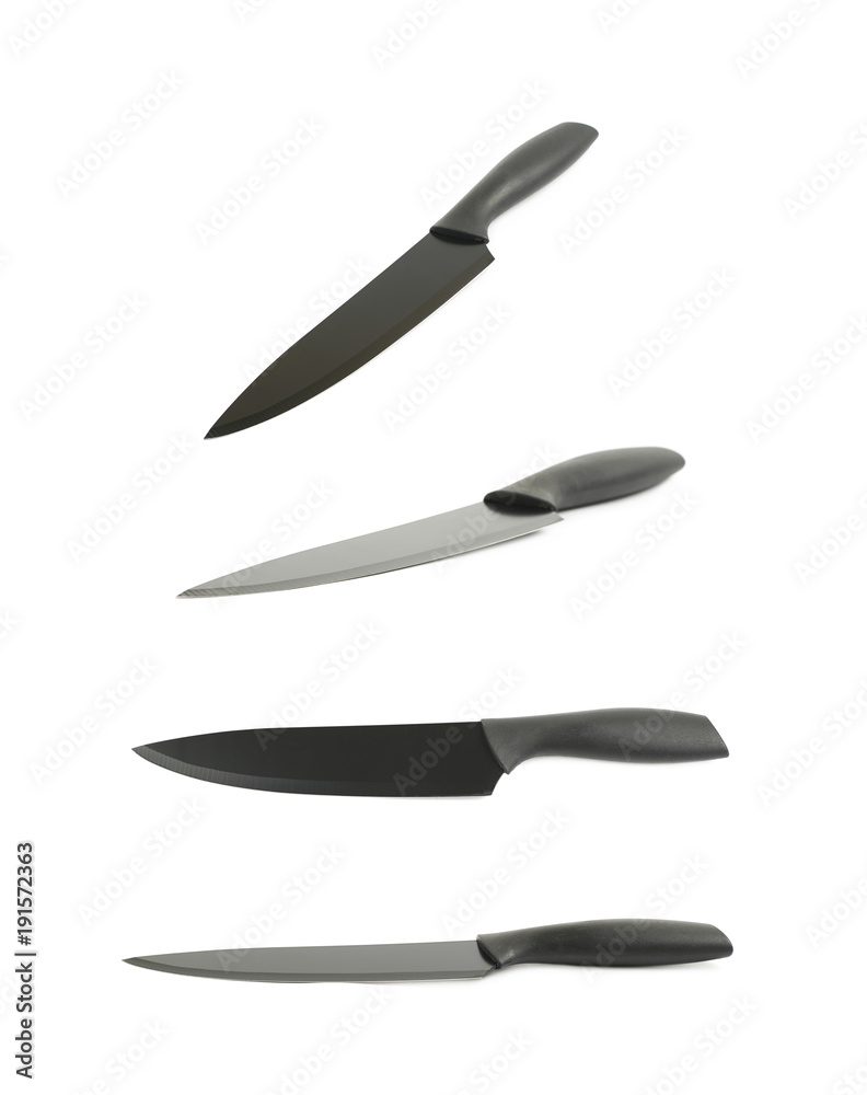 Fototapeta premium Black metal and plastic knife