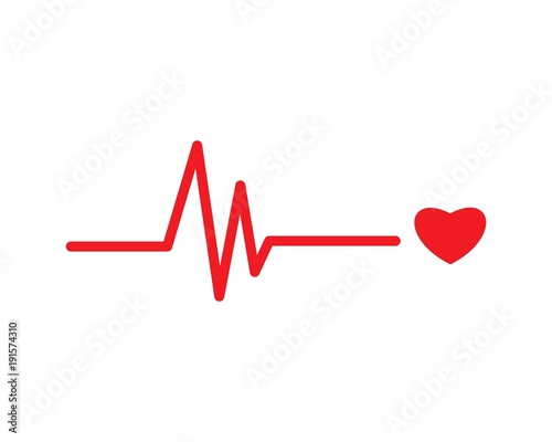 heart beat line vector