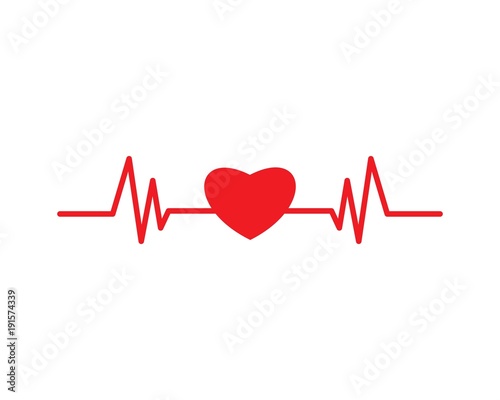 heart beat line vector