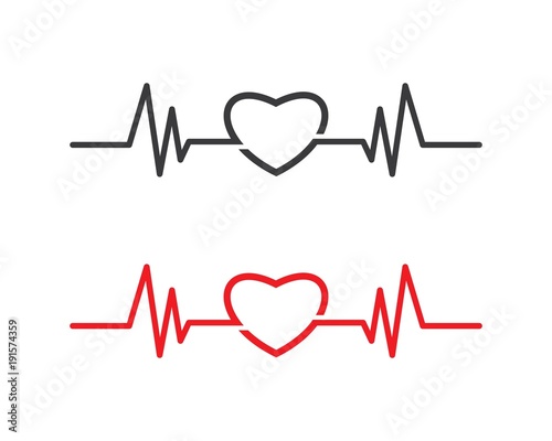 heart beat line vector