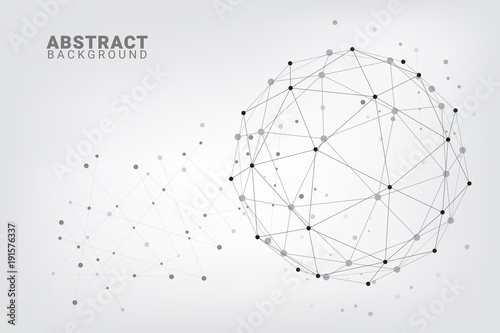 Abstract technology background.Geometric vector background. Global network connections with points and lines. photo
