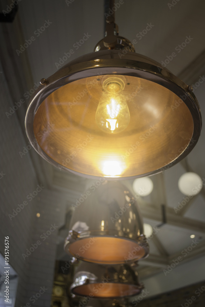 Elegant copper hanging light lamp