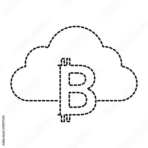 cloud computing with bitcoins vector illustration design
