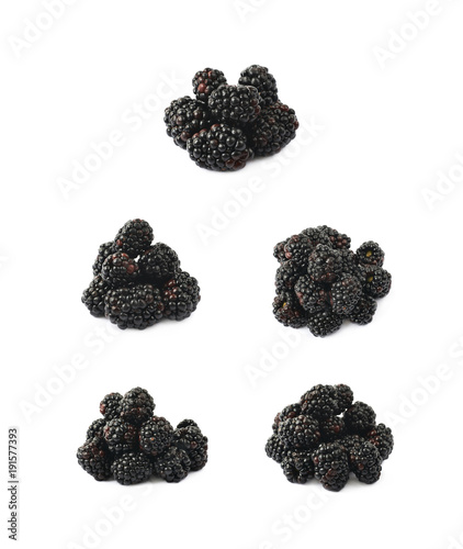 Pile of blackberries isolated