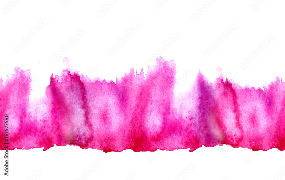 Watercolor Pink seamless background. Watercolor abstract spot, splash of paint, blot, divorce, color. Vintage pattern for different design and decoration. Pink, red paint color. Bright stylish design.