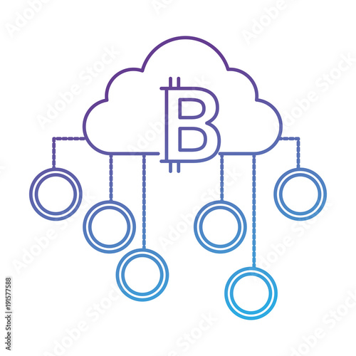 cloud computing with bitcoins vector illustration design