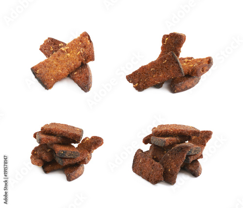 Pile of bread sticks isolated