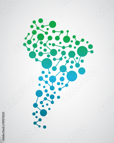 South America Connections. Vector Illustration