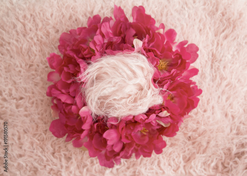 Pink Floral Digital Newborn Backdrop