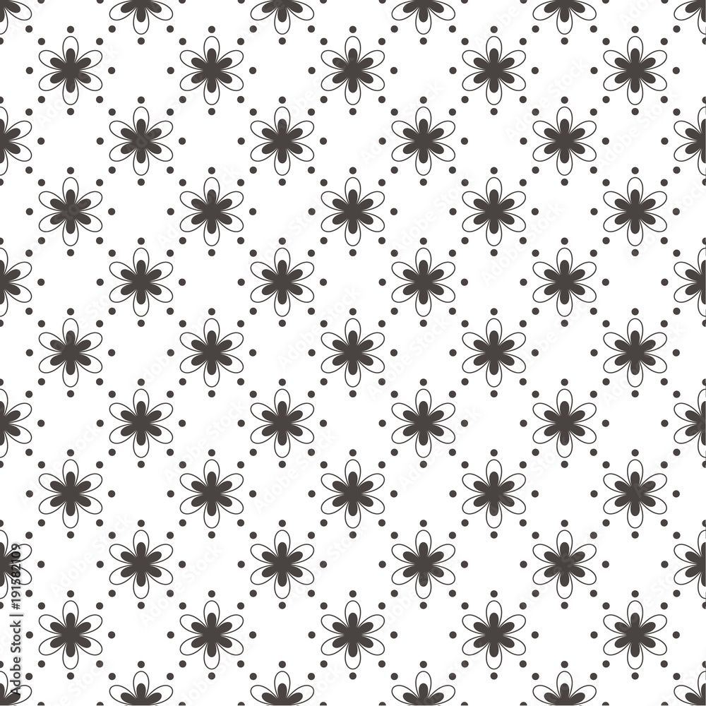 Pattern Abstract Geometric Wallpaper Vector illustration. background. black. on white background. Flower
