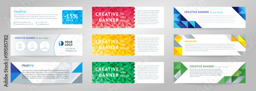 Vector set of abstract horizontal banner