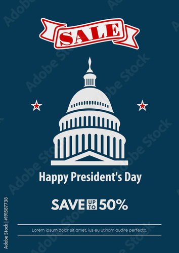 Wallpaper Mural Presidents Day sale banner, poster. Vector illustration Torontodigital.ca
