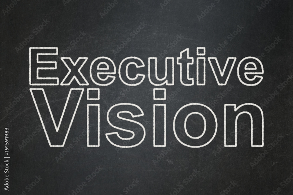 Obraz premium Finance concept: text Executive Vision on Black chalkboard background