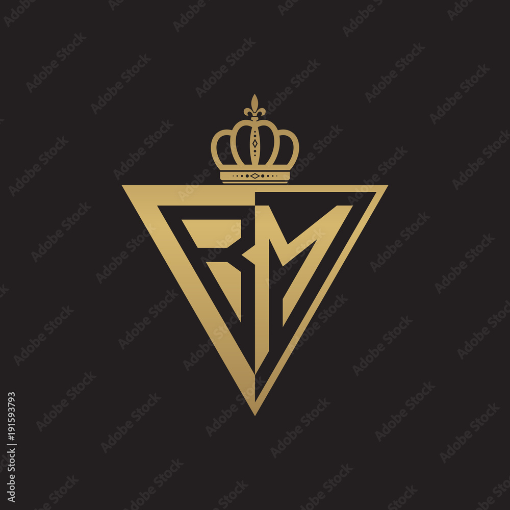 initial two letter half logo triangle gold