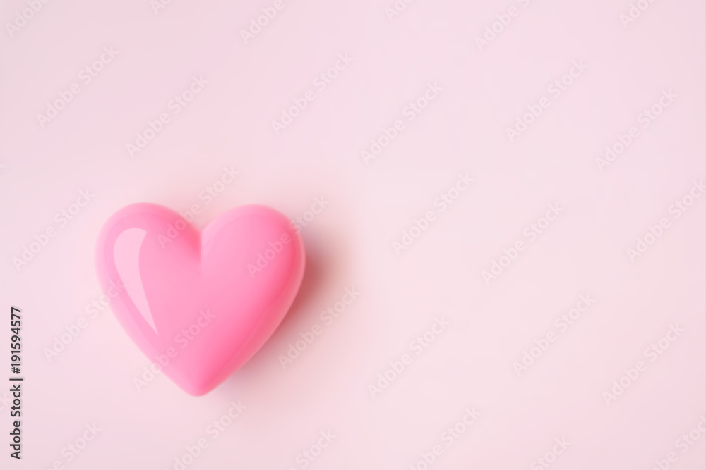 Pink heart on pink background for Valentine's Day