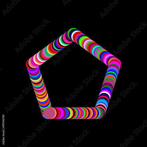 Abstract pentagonal frame o...