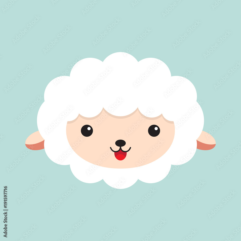 Fototapeta premium Cute cartoon sheep