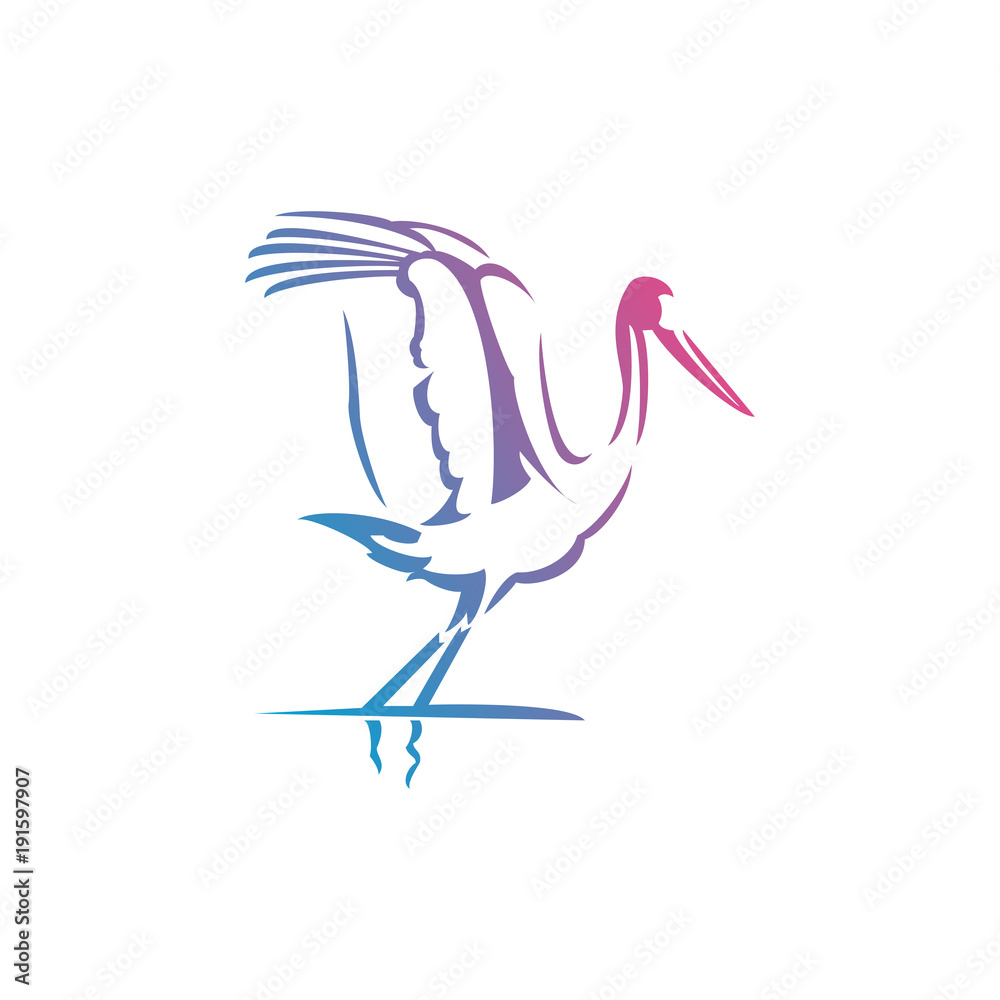 Flying flamingo logo Stock Vector | Adobe Stock