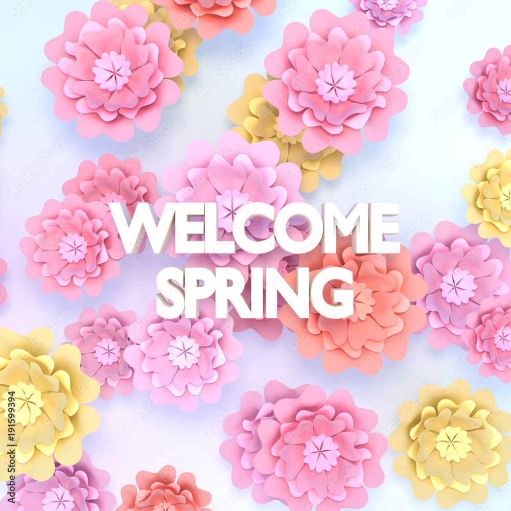 Beautiful spring flowers paper crafts and a 