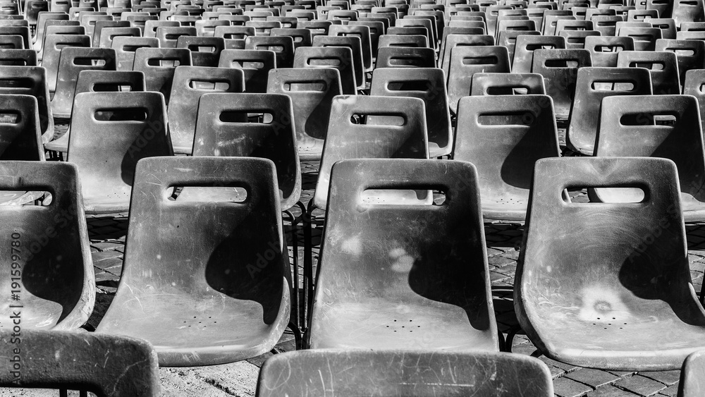 Fototapeta premium Chairs in St. Peter's Square in the Vatican