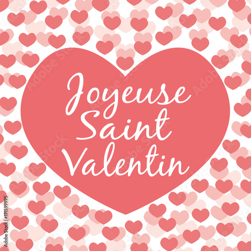 Joyeuse saint Valentin. Carte de vœux vectorielle tons rouge rose.