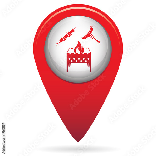 Brazier, kebab and sausage icon